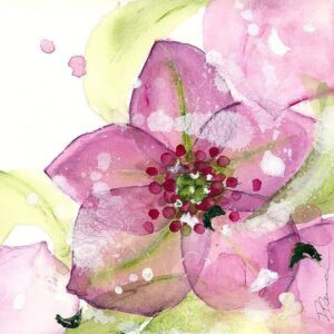 D1014D | Dawn Derman | Pink Flower in the Snow