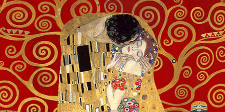 2GK4485 - Klimt - The Kiss, detail (Red variation)