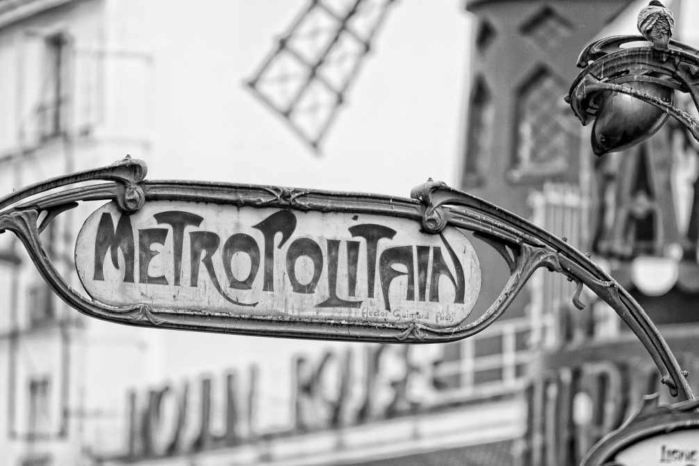 SH182903291 - Andrea Izzotti - Paris Metro Metropolitain Sign near Moulin Roug