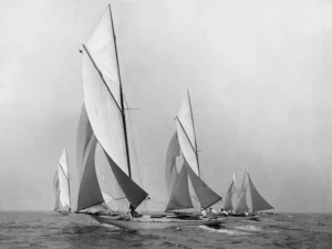 3LE1659 | Edwin Levick | Saliboats Sailing Downwind, ca. 1900-1920
