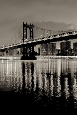 B3265D | Alan Blaustein | Manhattan Bridge at Night