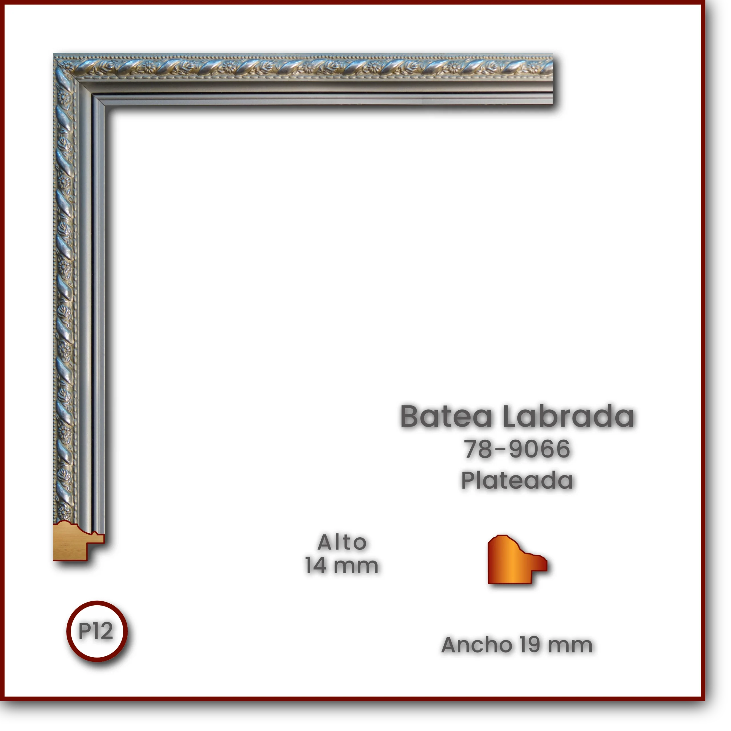 Batea Labrada 19 | Plateado | 78-9066/1