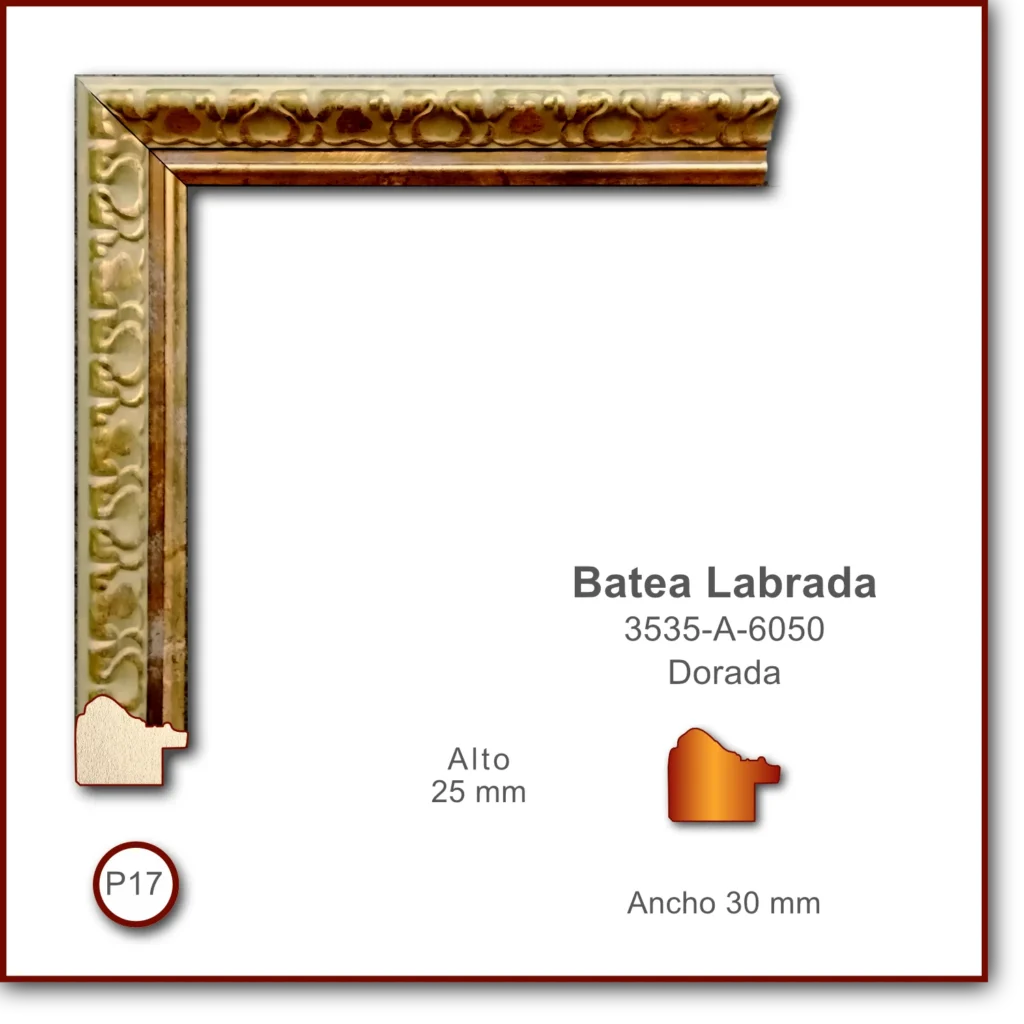 Batea Labrada 32 | Dorado Viejo | 3535-A-6050