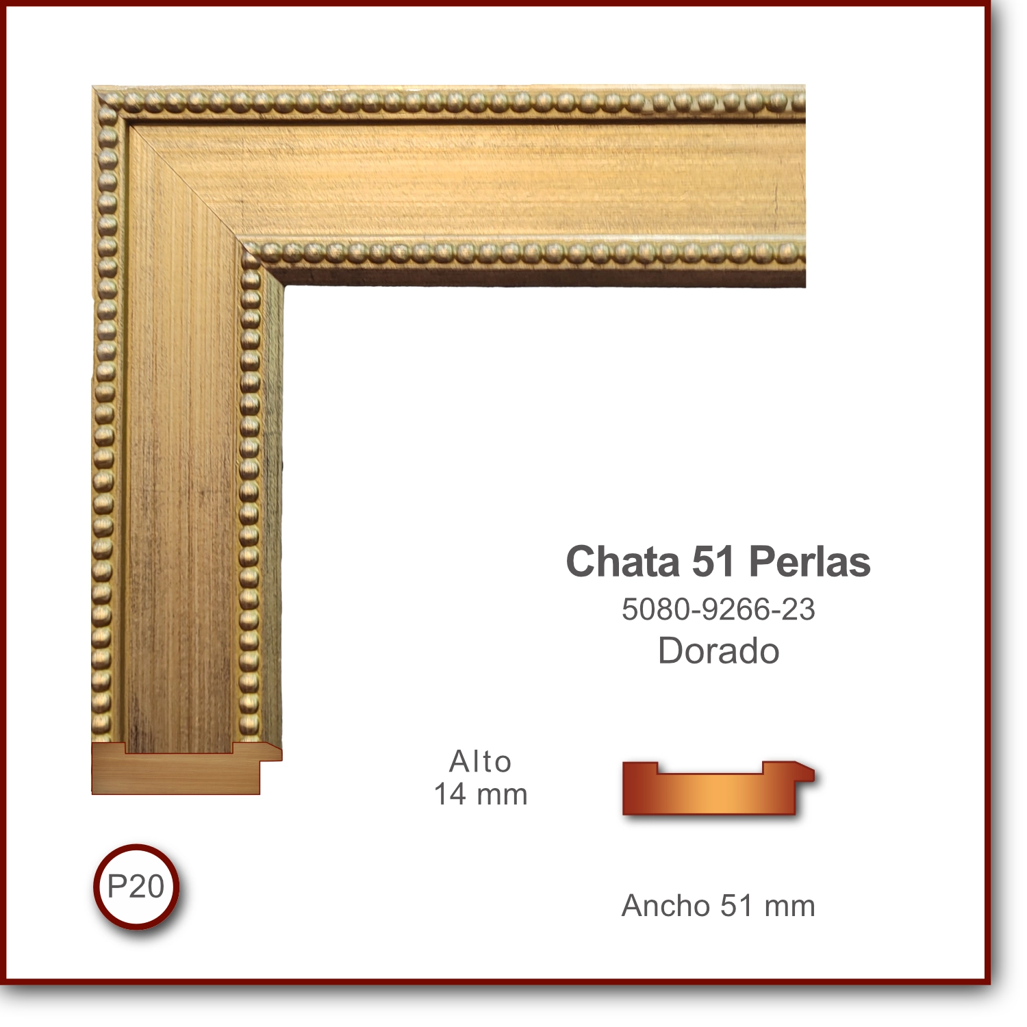 Chata 51 con Perlas | Dorada | 5080-9266-23