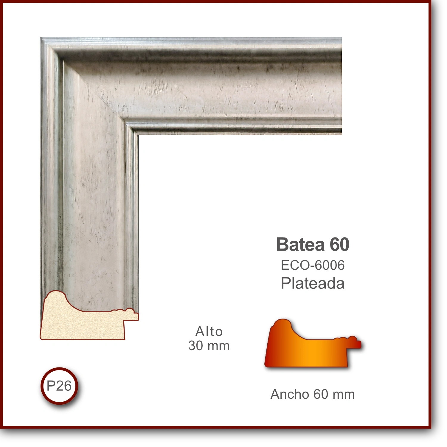 Batea 60 | Plateado | ECO-6006