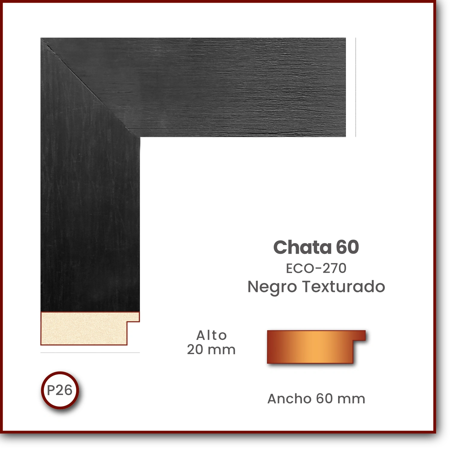 Chata 6020 | Negro Texturado | ECO-270