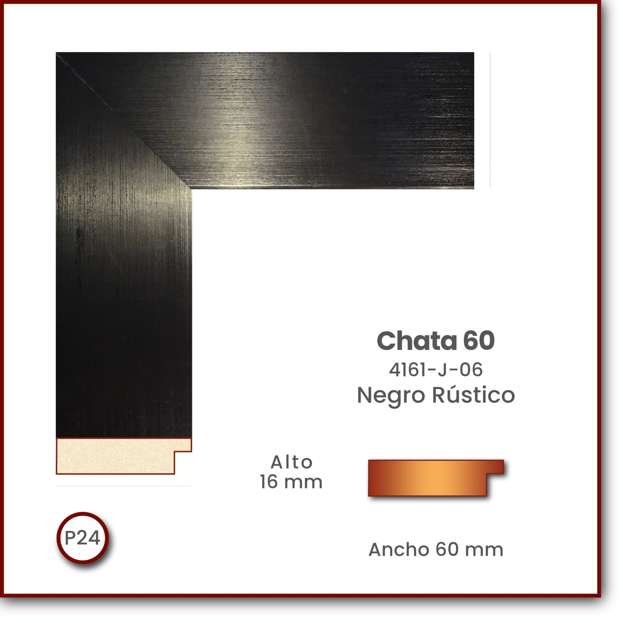 Chata 6016 | Negro Rustico | 4161-J-06