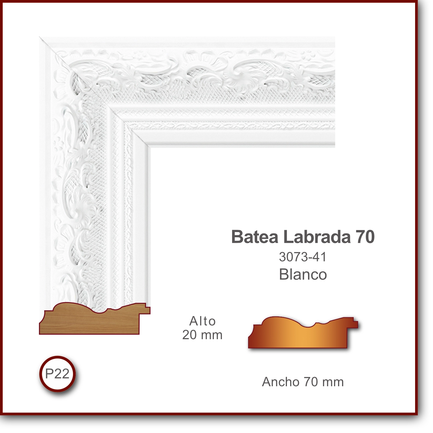 Batea Labrada 70 | Blanco | 3073-41