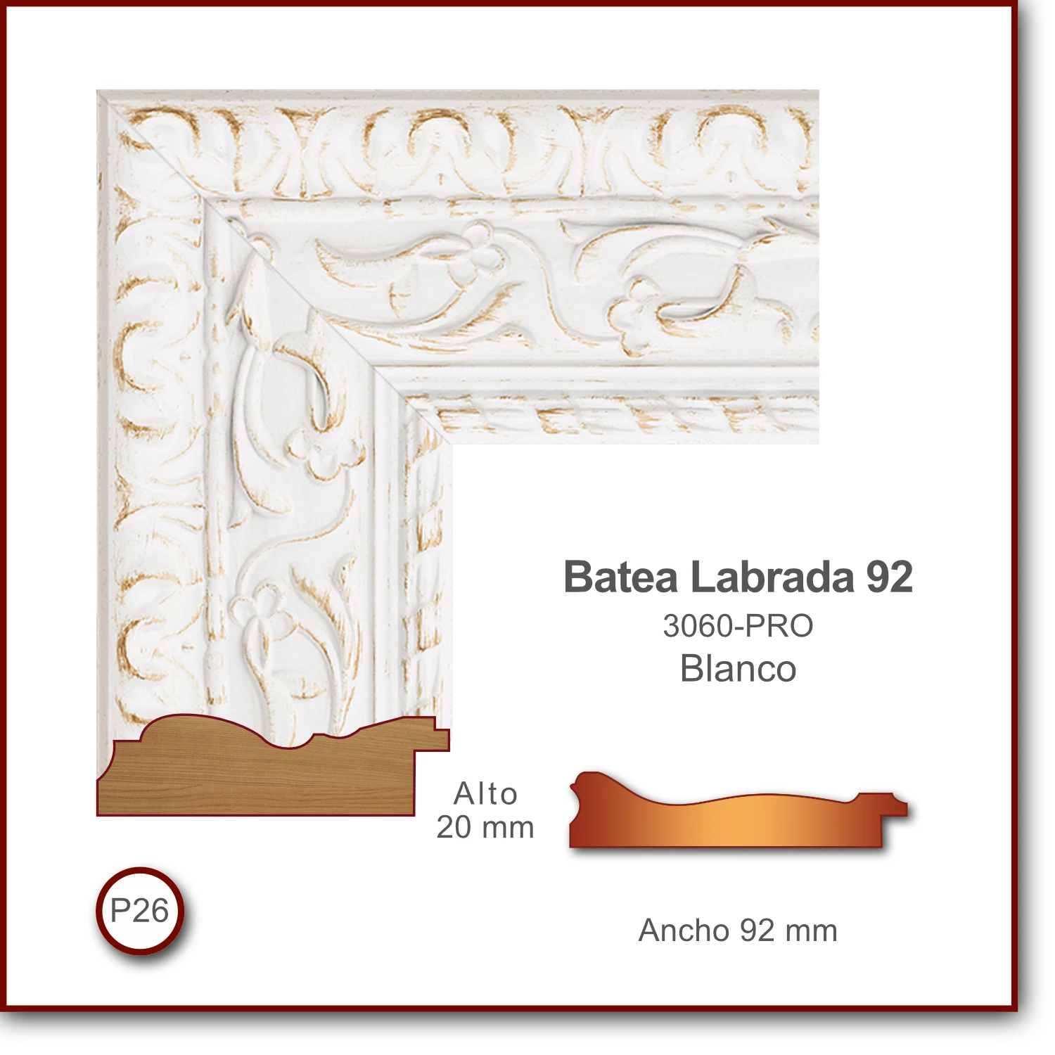 Batea Labrada 92 | Blanco | 3060-PRO