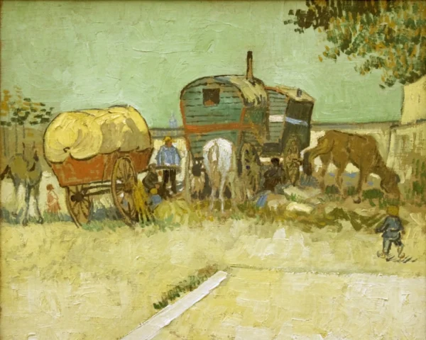 EVG016 | Vincent Van Gogh | Encampment of Gypsies with Caravans